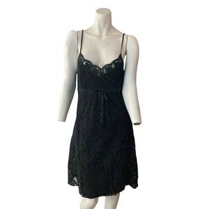 lavand Dress Black Lace Womens Size Medium Strappy Sleeve